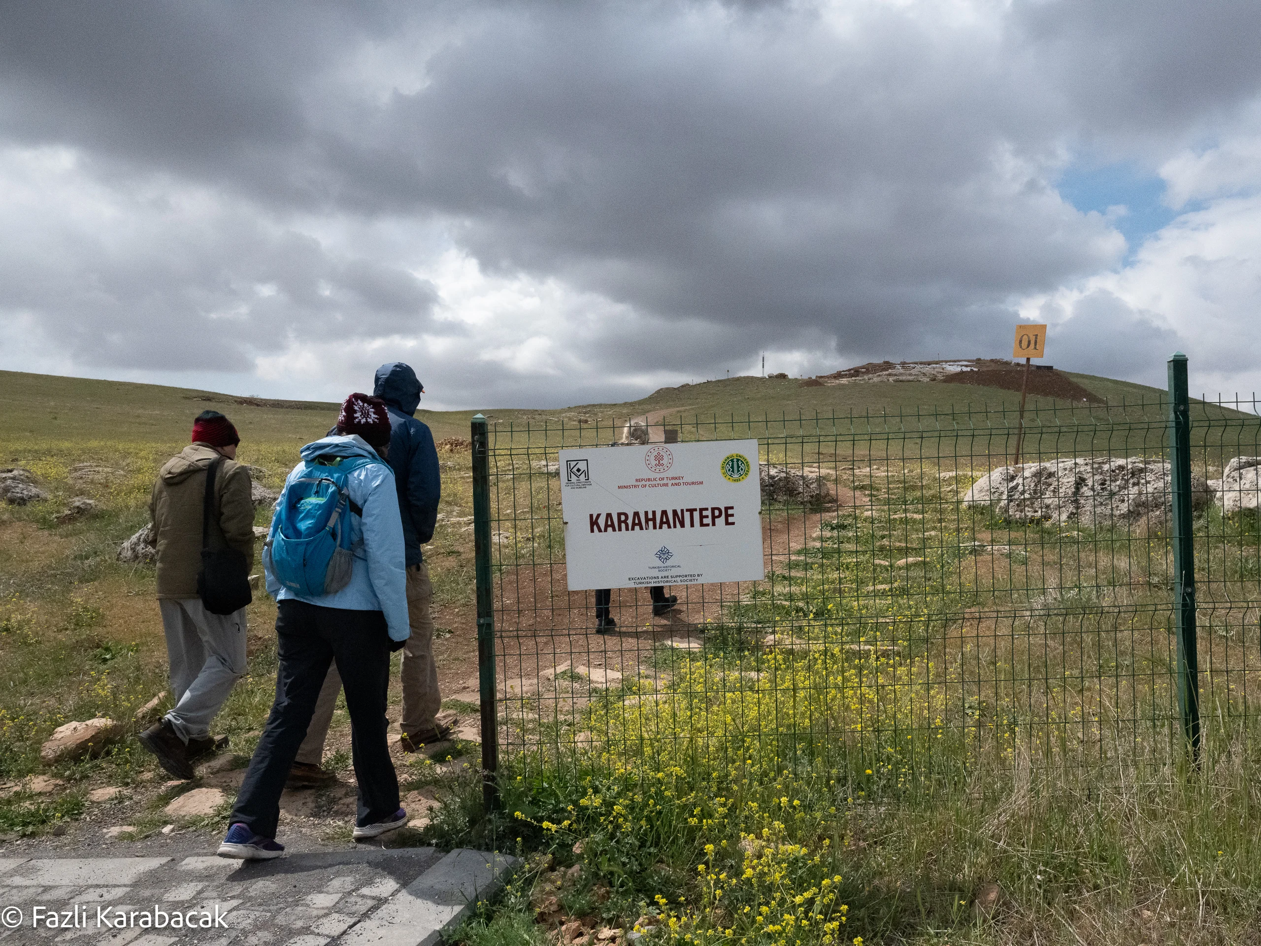 Visitors at the Karahantepe archaeological site